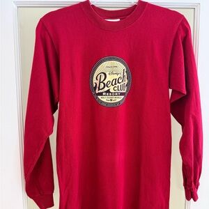 Disney Beach Club Red Long Sleeve Tee